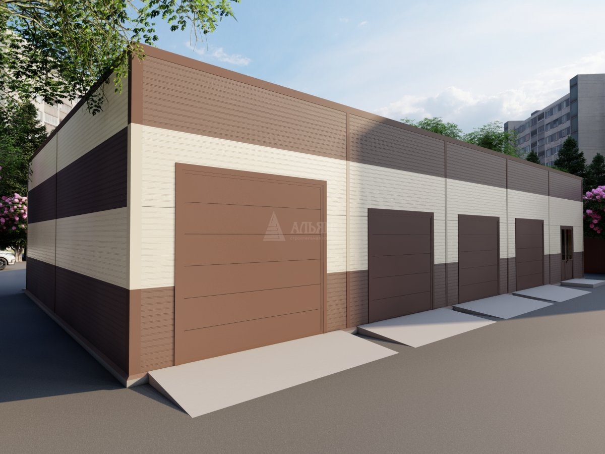 3D визуализация Автомойка из сэндвич-панелей - фото 2