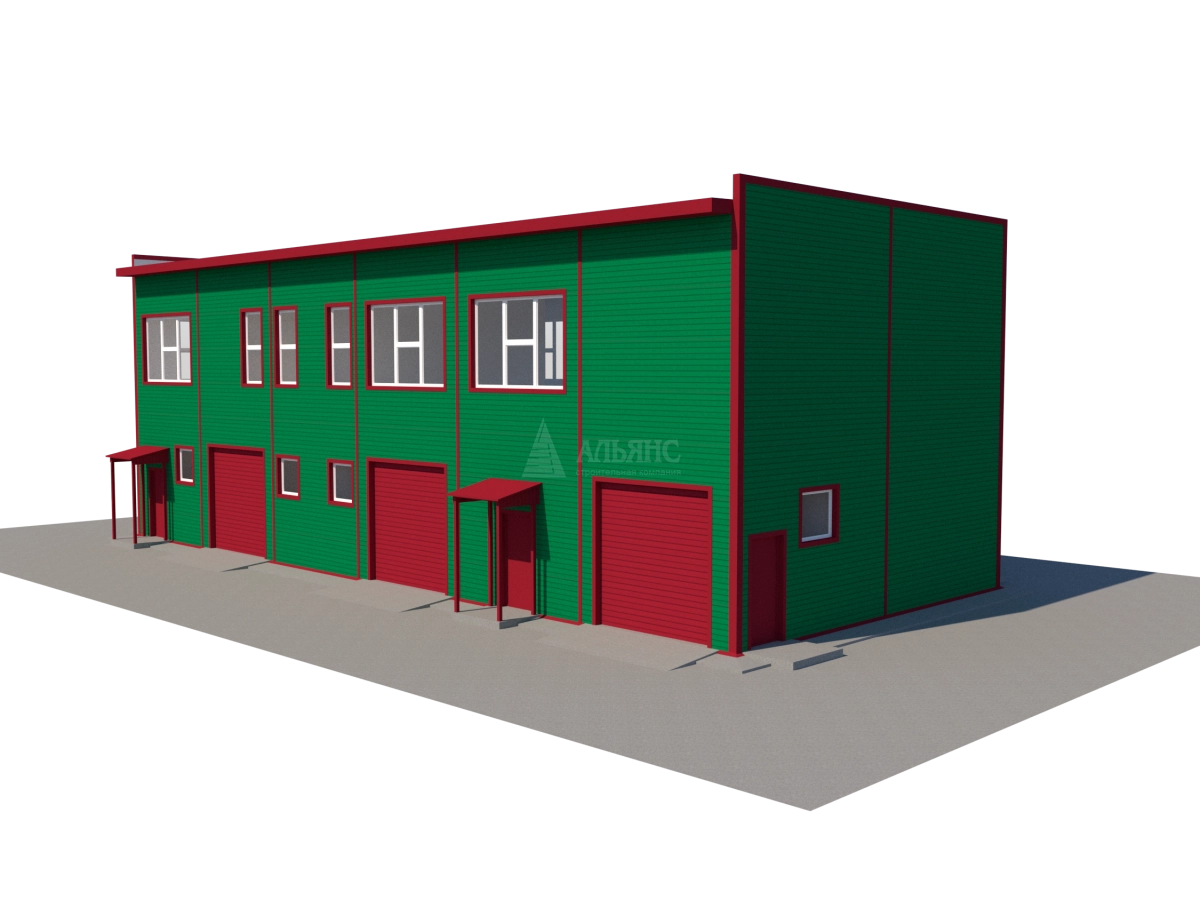 3D визуализация Торгово-офисное здание из сэндвич-панелей - фото 3