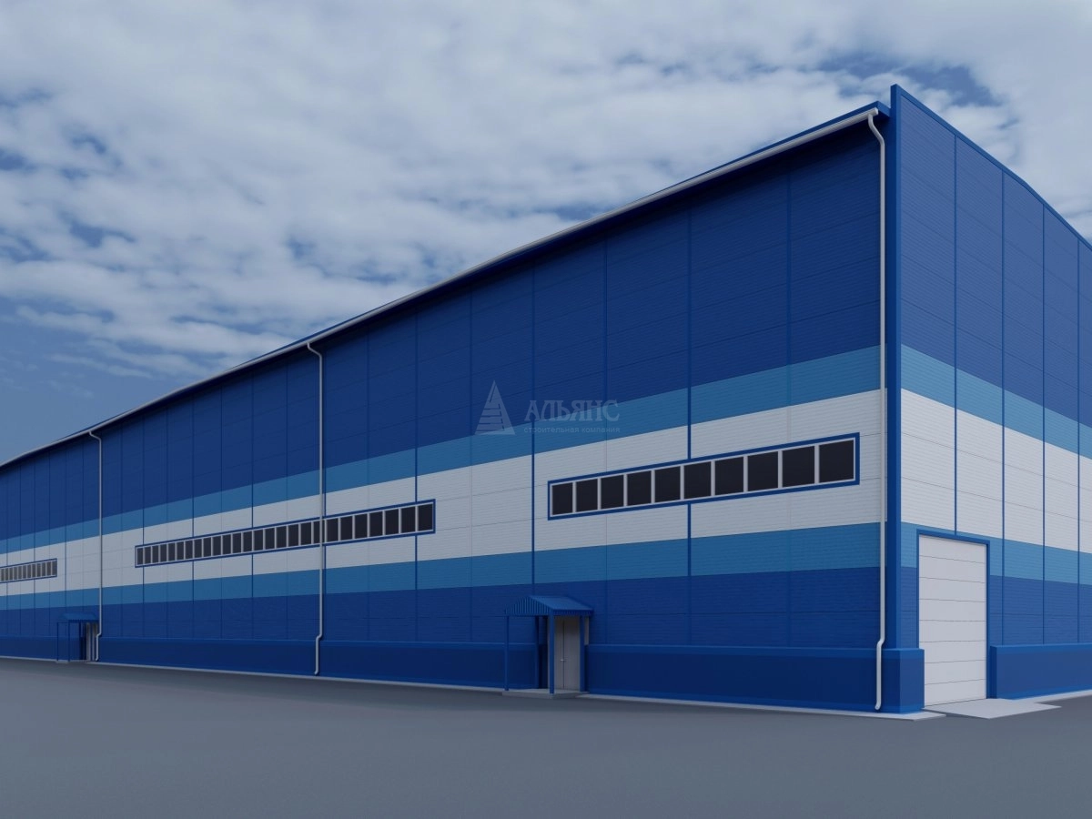 3D визуализация Производственный цех из сэндвич панелей - фото 3