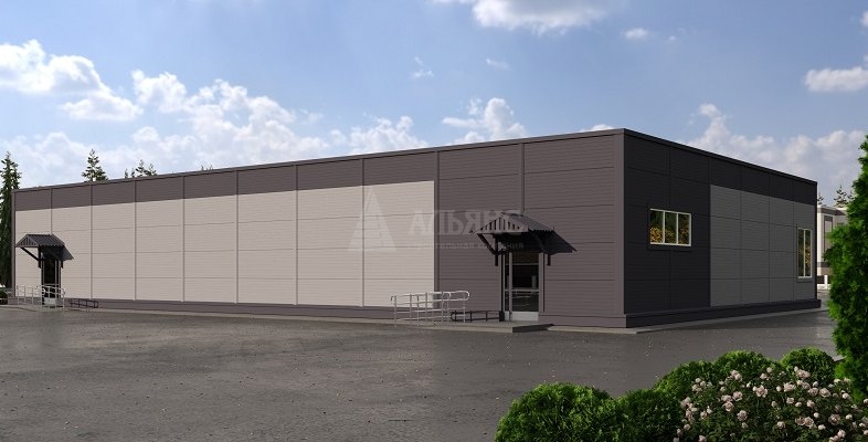 3D визуализация Магазин кулинарии из сэндвич-панелей - фото 1